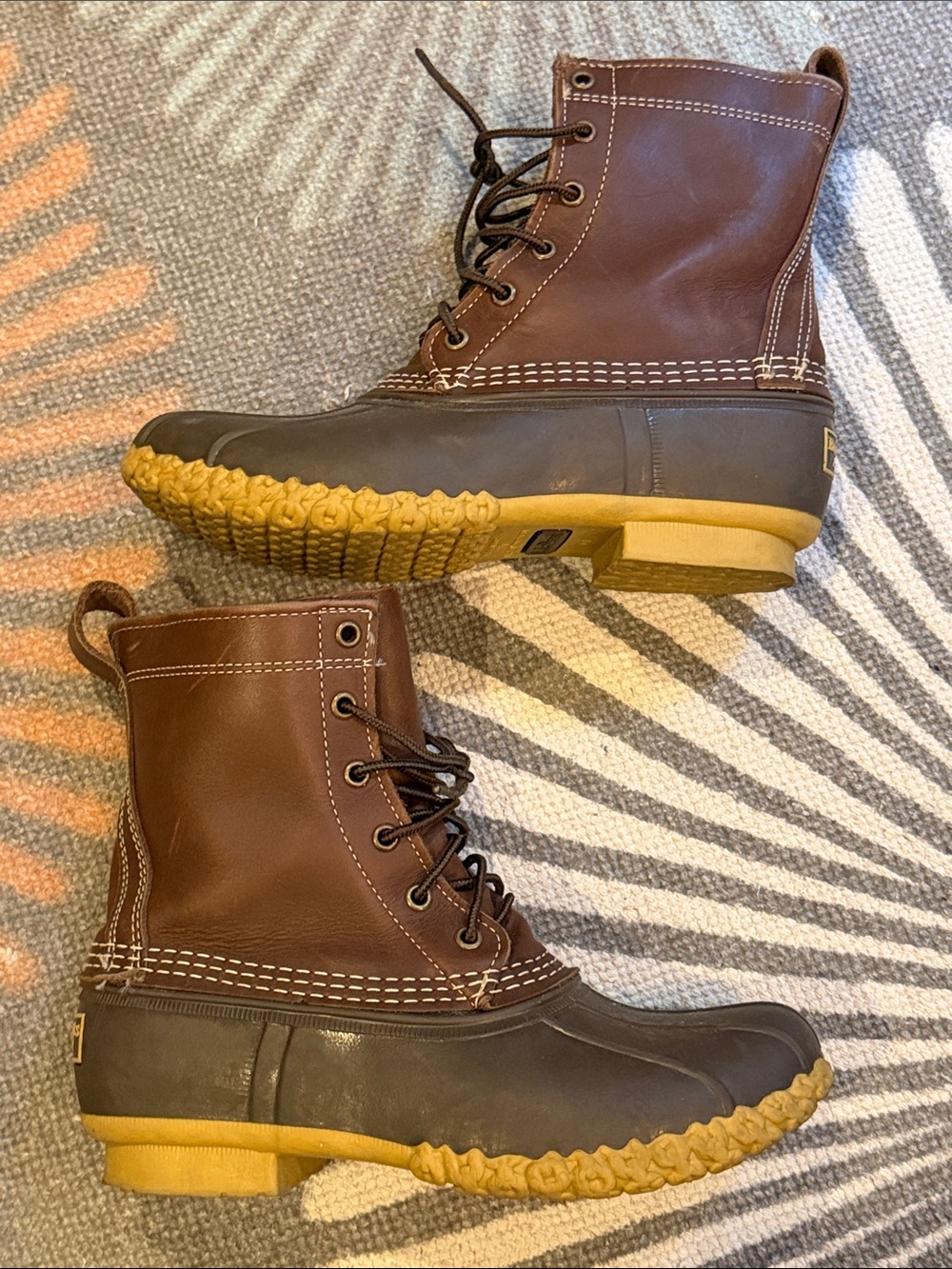 L.L. Bean Brown Leather aUpper Duck Boots Size 8?? - Picture 4 of 7